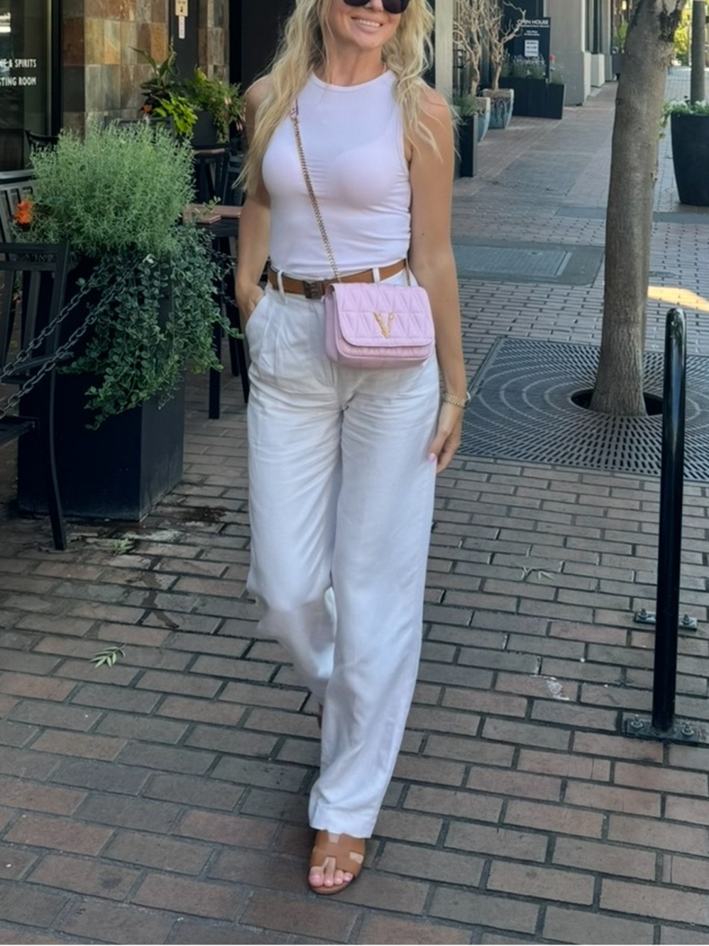 Wilfred White Wide-Leg High-Rise Pants